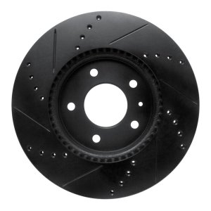 Chevrolet Equinox Brake Rotor (1) - Front Right - R1 Concepts - Drilled & Slotted - Black - `07-`15